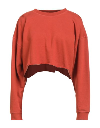 Shop Weworewhat Woman Sweatshirt Rust Size L Cotton, Elastane In Red