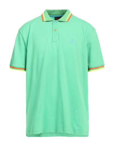 Shop Peuterey Man Polo Shirt Green Size Xxl Cotton, Elastane
