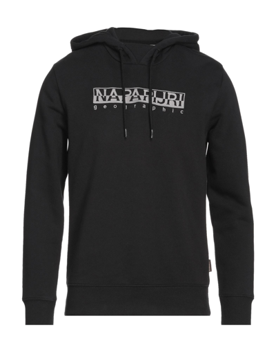 Shop Napapijri Man Sweatshirt Black Size S Cotton, Polyester, Elastane