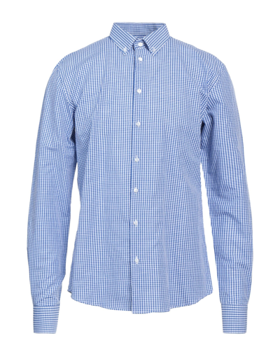 Shop Gazzarrini Man Shirt Blue Size Xl Cotton, Linen