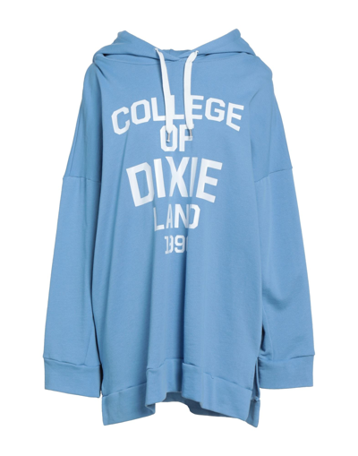 Shop Dixie Woman Sweatshirt Azure Size M Cotton In Blue