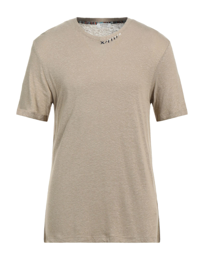 Shop Sseinse Man T-shirt Khaki Size L Linen, Viscose In Beige