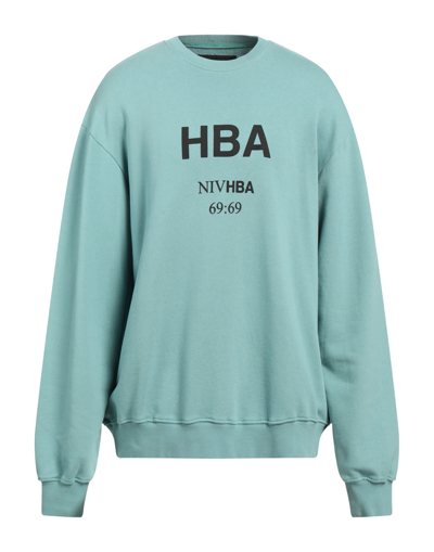 Shop Hood By Air Hba  Man Sweatshirt Turquoise Size M Cotton, Elastane In Blue