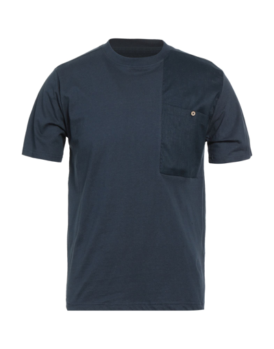 Shop Sseinse Man T-shirt Midnight Blue Size Xl Cotton, Linen