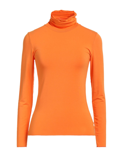 Shop Rossopuro Woman T-shirt Orange Size Xs Modal, Elastane