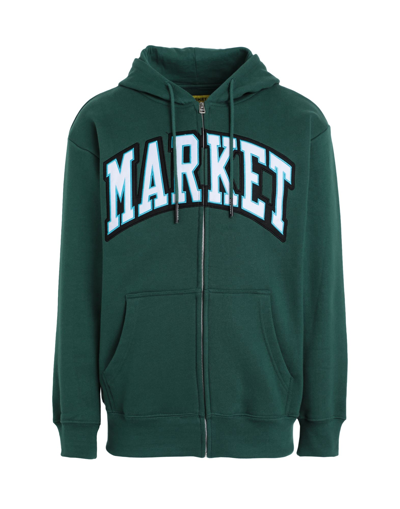 Shop Market Arc Zip-up Hoodie Man Sweatshirt Dark Green Size Xl Cotton