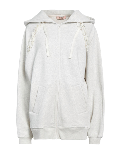 Shop Twinset Woman Sweatshirt Light Grey Size Xs Cotton, Elastane