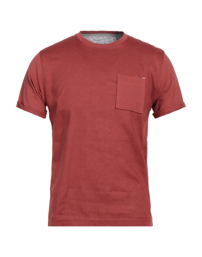 Shop Hamaki-ho Man T-shirt Brick Red Size Xxl Cotton, Linen