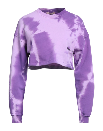 Shop Hinnominate Woman Sweatshirt Light Purple Size S Cotton