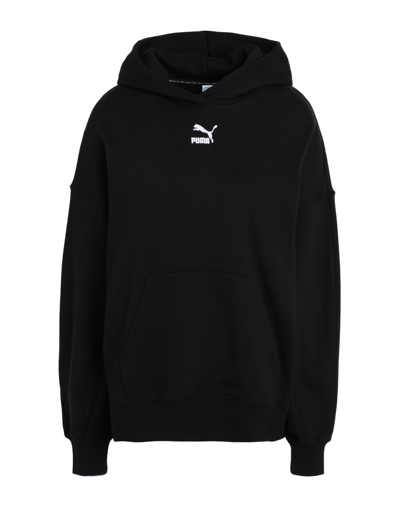 Shop Puma Classics Oversized Hoodie Tr Woman Sweatshirt Black Size L Cotton