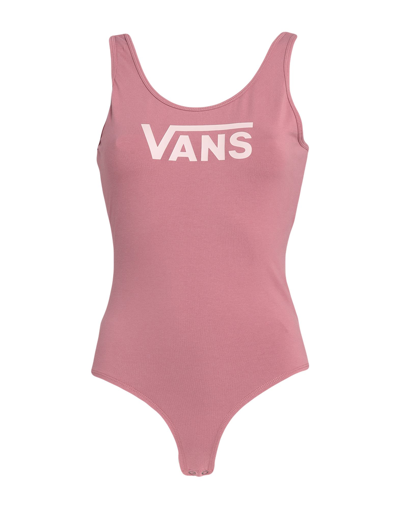 Shop Vans Woman Bodysuit Pastel Pink Size Xl Cotton, Elastane