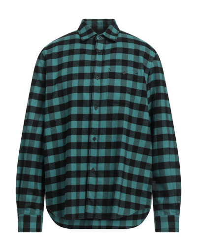 Shop Kenzo Man Shirt Emerald Green Size 15 ¾ Cotton