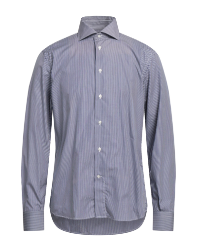 Shop Angelo Nardelli Shirts In Dark Blue