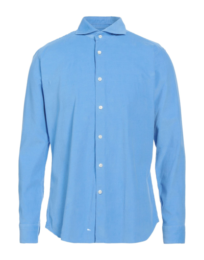 Shop Caliban 820 Man Shirt Azure Size 15 ¾ Cotton In Blue