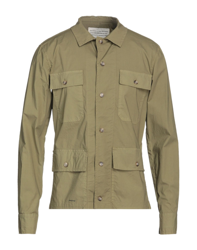 Shop Beaucoup .., Man Shirt Military Green Size M Cotton, Elastane
