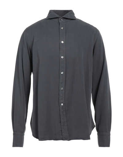 Shop Bolzonella 1934 Man Shirt Lead Size 18 Cotton, Elastane In Grey