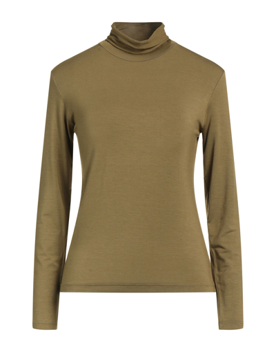 Shop Rossopuro Woman T-shirt Military Green Size S Modal, Elastane
