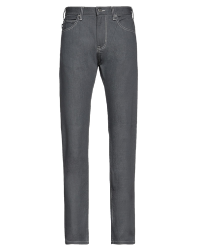 Shop Emporio Armani Man Jeans Grey Size 30w-34l Cotton, Elastane