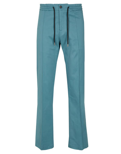 Shop 8 By Yoox Drawstring Wide Leg Trousers Man Pants Deep Jade Size 34 Cotton, Elastane In Green