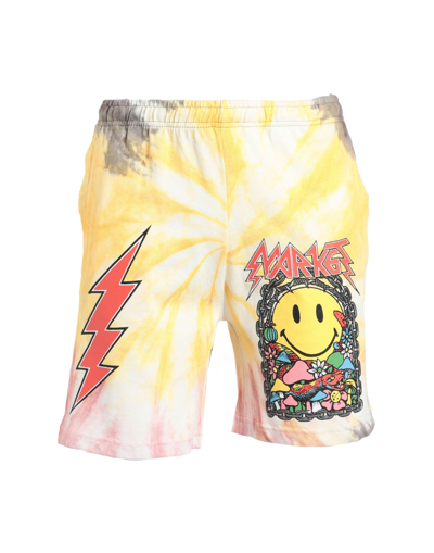 Shop Market Iron  Tie-dye Shorts Man Shorts & Bermuda Shorts Yellow Size Xl Cotton