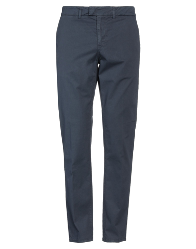 Shop Dondup Man Pants Midnight Blue Size 34 Cotton, Elastane