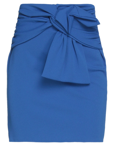 Shop Vanessa Scott Woman Mini Skirt Blue Size M Polyester, Elastane
