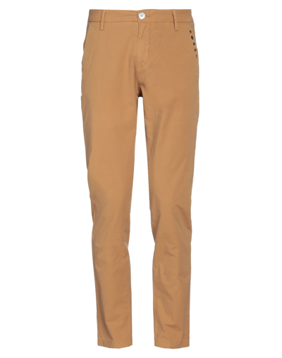 Shop Aglini Man Pants Ocher Size 35 Cotton, Elastane In Yellow