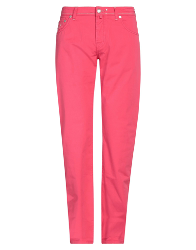 Shop Jacob Cohёn Man Pants Fuchsia Size 31 Cotton, Elastane In Pink