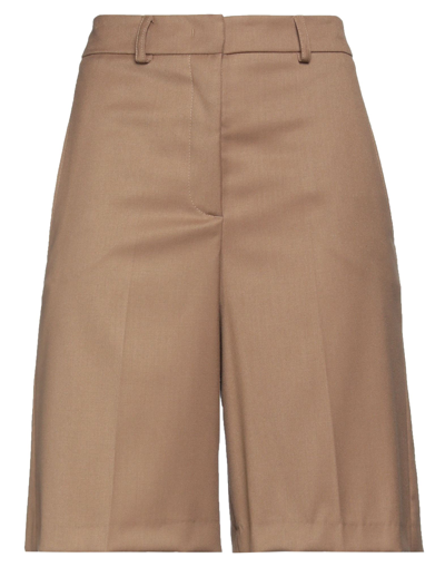 Shop Modern Mo. De. Rn Woman Shorts & Bermuda Shorts Camel Size 2 Polyester, Viscose, Elastane In Beige