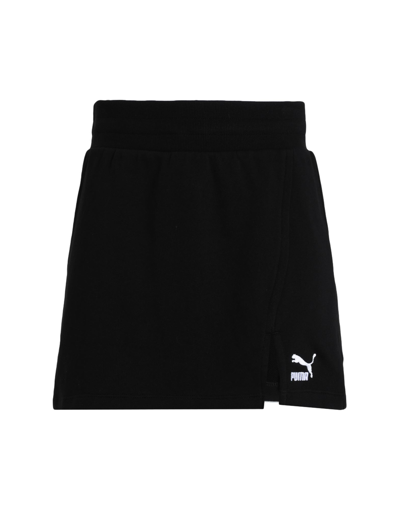 Shop Puma Classics Skirt Tr Woman Mini Skirt Black Size Xl Cotton
