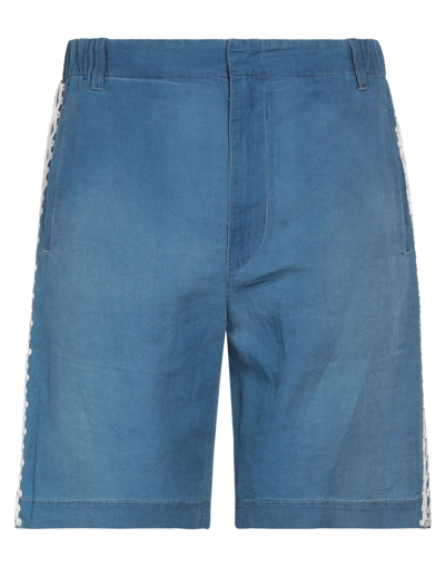 Shop Stella Mccartney Men Man Shorts & Bermuda Shorts Blue Size 30 Cotton, Linen