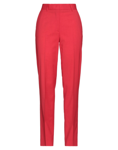 Shop Msgm Pants In Red