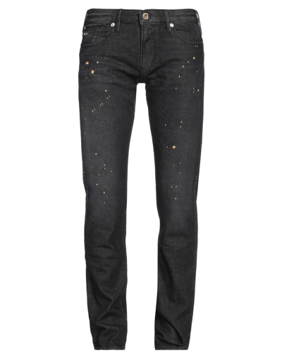 Shop Emporio Armani Man Jeans Black Size 32w-34l Cotton, Elastane