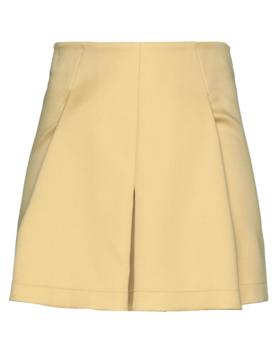 Shop Plan C Woman Mini Skirt Yellow Size 6 Cotton, Polyester
