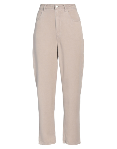 Shop Guess Woman Pants Khaki Size 32w-27l Tencel Lyocell In Beige