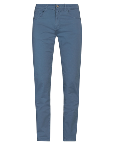 Shop Liu •jo Man Man Pants Slate Blue Size 28 Cotton, Elastane