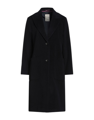Shop Paltò Woman Coat Midnight Blue Size 6 Virgin Wool, Polyamide