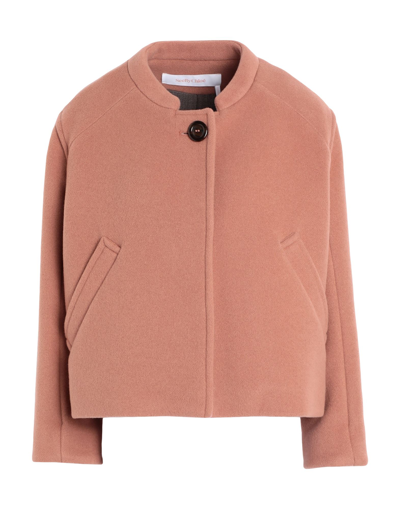 See By Chloé Antiqued Pink Wool Blend Coat Nd See By Chloe Donna 38f In Pink