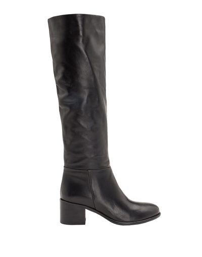 Shop Leonardo Principi Leather Heeled Tall Boots Woman Boot Black Size 7 Calfskin