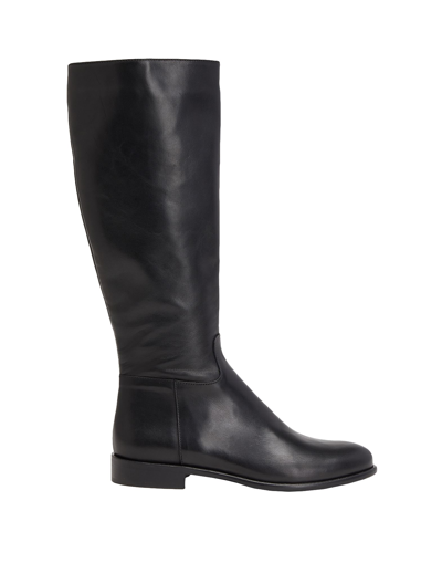 Shop Leonardo Principi Leather Tall Boots Woman Boot Black Size 7 Calfskin