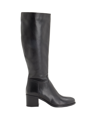 Shop Leonardo Principi Leather Heeled Tall Boots Woman Boot Black Size 8 Calfskin