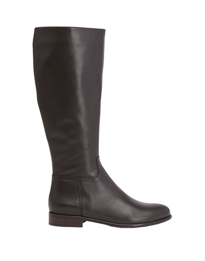 Shop Leonardo Principi Leather Tall Boots Woman Boot Dark Brown Size 8 Calfskin