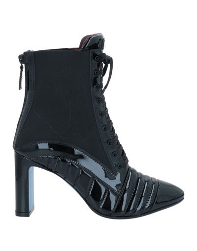 Shop Loriblu Woman Ankle Boots Black Size 7 Leather, Textile Fibers