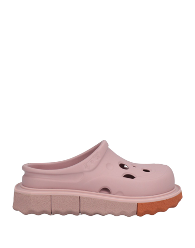 Shop Off-white Woman Mules & Clogs Pink Size 8 Rubber