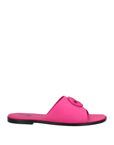 Shop Off-white Woman Sandals Fuchsia Size 8 Soft Leather In Pink