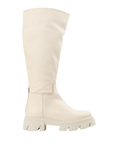 Shop Steve Madden Woman Boot Ivory Size 9 Soft Leather In White