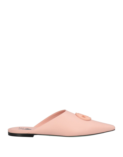 Shop Off-white Woman Mules & Clogs Pink Size 8 Soft Leather