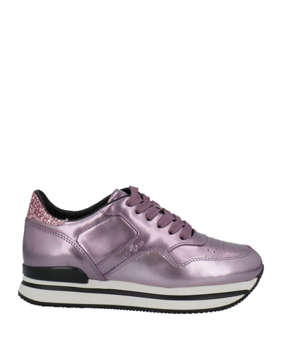 Shop Hogan Woman Sneakers Light Purple Size 6.5 Soft Leather
