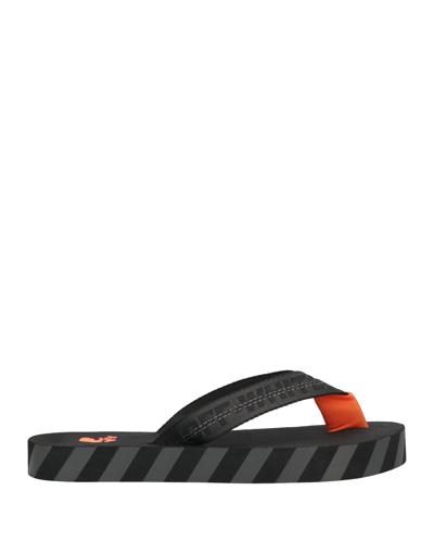 Shop Off-white Man Toe Strap Sandals Black Size 10 Textile Fibers