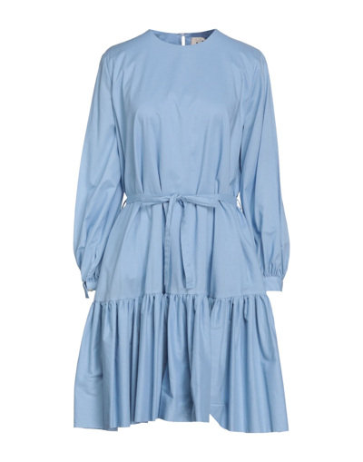 Shop L'autre Chose L' Autre Chose Woman Midi Dress Sky Blue Size 8 Cotton